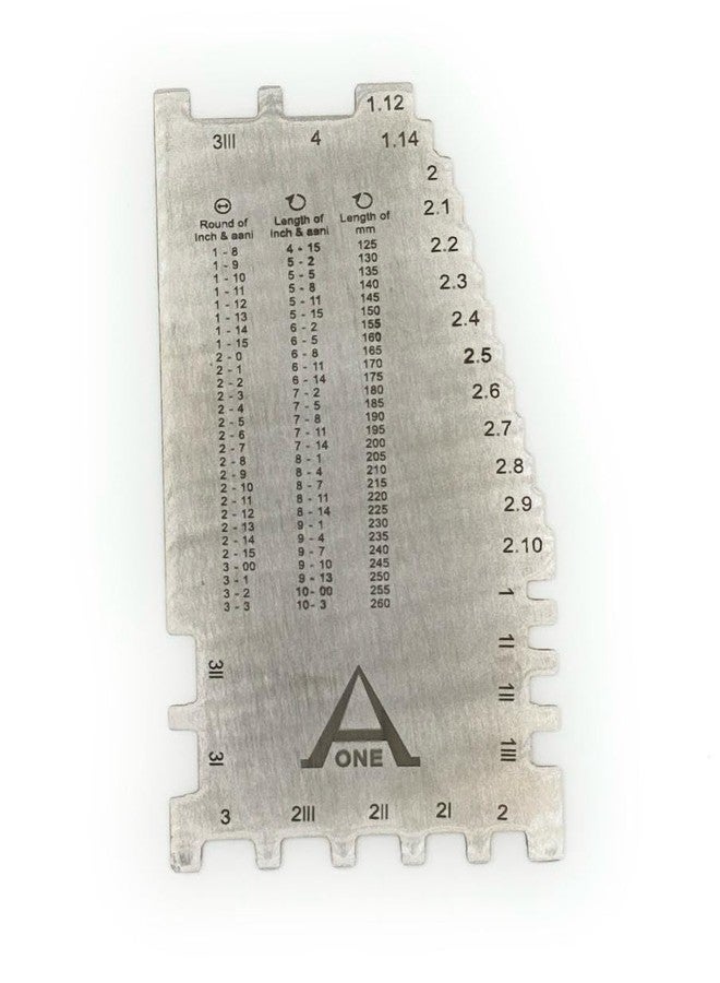 Aone Bangle & Bracelet Scale Gauge in Inch, Aani & Metric for Measuring Sizes of Bangles & Bracelets for Showroom, Workshop, Goldsmith, Jewellery Making & Repair, Hobby Crafts DIY - Image 1