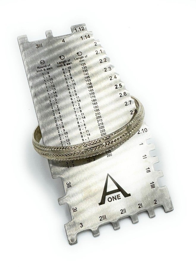 Aone Bangle & Bracelet Scale Gauge in Inch, Aani & Metric for Measuring Sizes of Bangles & Bracelets for Showroom, Workshop, Goldsmith, Jewellery Making & Repair, Hobby Crafts DIY - Image 5