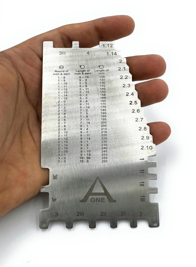 Aone Bangle & Bracelet Scale Gauge in Inch, Aani & Metric for Measuring Sizes of Bangles & Bracelets for Showroom, Workshop, Goldsmith, Jewellery Making & Repair, Hobby Crafts DIY - Image 3