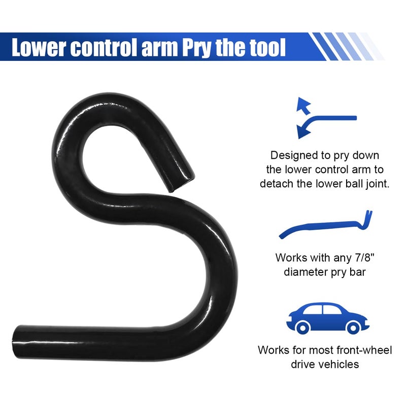 DUSCOKE Automotive 6007 Lower Control Arm Prying Tool, Lower Ball Joint Pry Tools Designed for 7/8" Diameter Pry Bar, Specialty Suspension Bushing Tool Vehicle Control Arm Helper Remover (Black) - Image 3