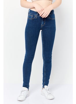 ESPRIT Women Skinny Fit Washed Mid Rise Stretchable Denim, Blue  - Image 1