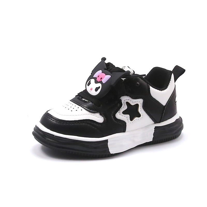Children'S Fleece-Lined Low-Top Board Shoes 2024 Winter New Warm Non-Slip Fashion Casual Shoes Lace-Up Boys Fashionable Cotton - Image 1