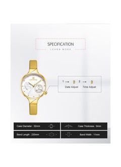 NAVIFORCE Elegant Women's Quartz Watch Stylish Round Dial with Floral Embossed Design Sub-Dial Display Leather Strap Fashionable Timepiece for Everyday Wear and Special Occasions  - Image 4