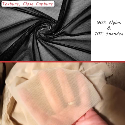 Barcelonetta Power Mesh Fabric | 4-Way Stretch | Dancewear, Sportswear Fabric | 60" Wide | Lightweight, Sheer | 90% Nylon, 10% Spandex | for Sewing (2 Yards, Black) - Image 5
