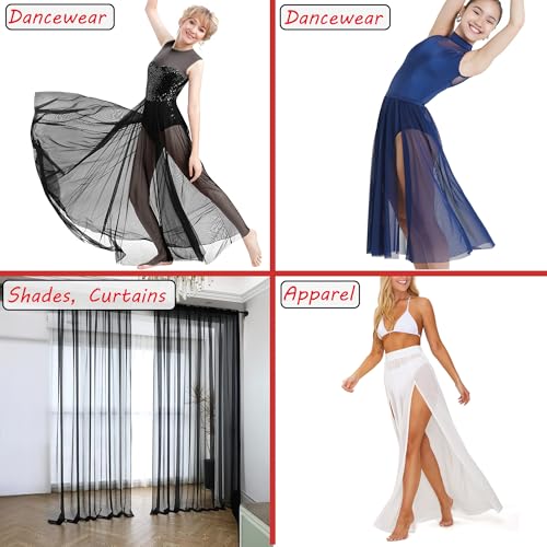 Barcelonetta Power Mesh Fabric | 4-Way Stretch | Dancewear, Sportswear Fabric | 60" Wide | Lightweight, Sheer | 90% Nylon, 10% Spandex | for Sewing (2 Yards, Black) - Image 3