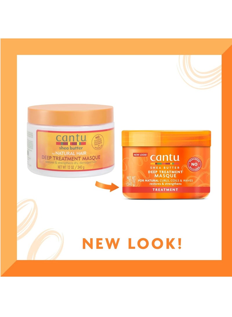 Cantu Deep Treatment Masque with Shea Butter for Natural Hair, 12 oz and Grow Strong Strengthening Treatment with Shea Butter, 6 oz Bundle - Image 4