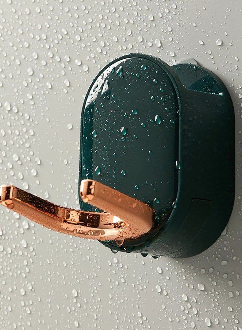 SOLARAE حامل مجفف الشعر المثبت على الحائط، رف مجفف الشعر، حامل أدوات العناية بالشعر البلاستيكي، منظم مجفف الشعر، حامل مجفف الشعر بدون استخدام اليدين، مناسب لتنظيم تخزين الحمام (أخضر) - Image 5