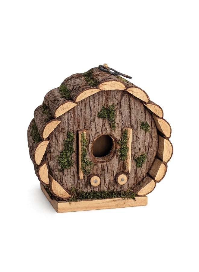 DAYANG Natural Wooden Bird Nesting Box with Moss Decor for Zebra Finch and Small Exotic Birds 21.5x14x12cm - Image 1