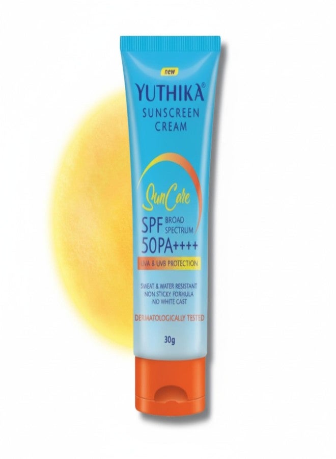 يوتيكا كريم يوثيكا الواقي من الشمس SPF 50 PA++++ 30 غرام | حماية عالية، تركيبة غير دهنية، حماية من الأشعة فوق البنفسجية UVA وUVB لجميع أنواع البشرة - Image 1