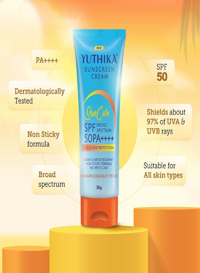 يوتيكا كريم يوثيكا الواقي من الشمس SPF 50 PA++++ 30 غرام | حماية عالية، تركيبة غير دهنية، حماية من الأشعة فوق البنفسجية UVA وUVB لجميع أنواع البشرة - Image 4