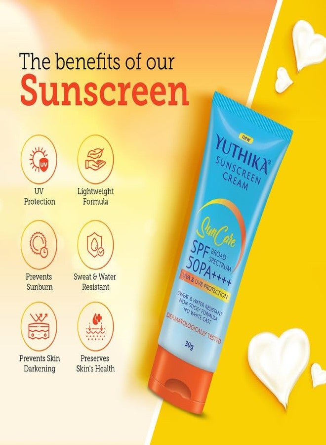 يوتيكا كريم يوثيكا الواقي من الشمس SPF 50 PA++++ 30 غرام | حماية عالية، تركيبة غير دهنية، حماية من الأشعة فوق البنفسجية UVA وUVB لجميع أنواع البشرة - Image 5