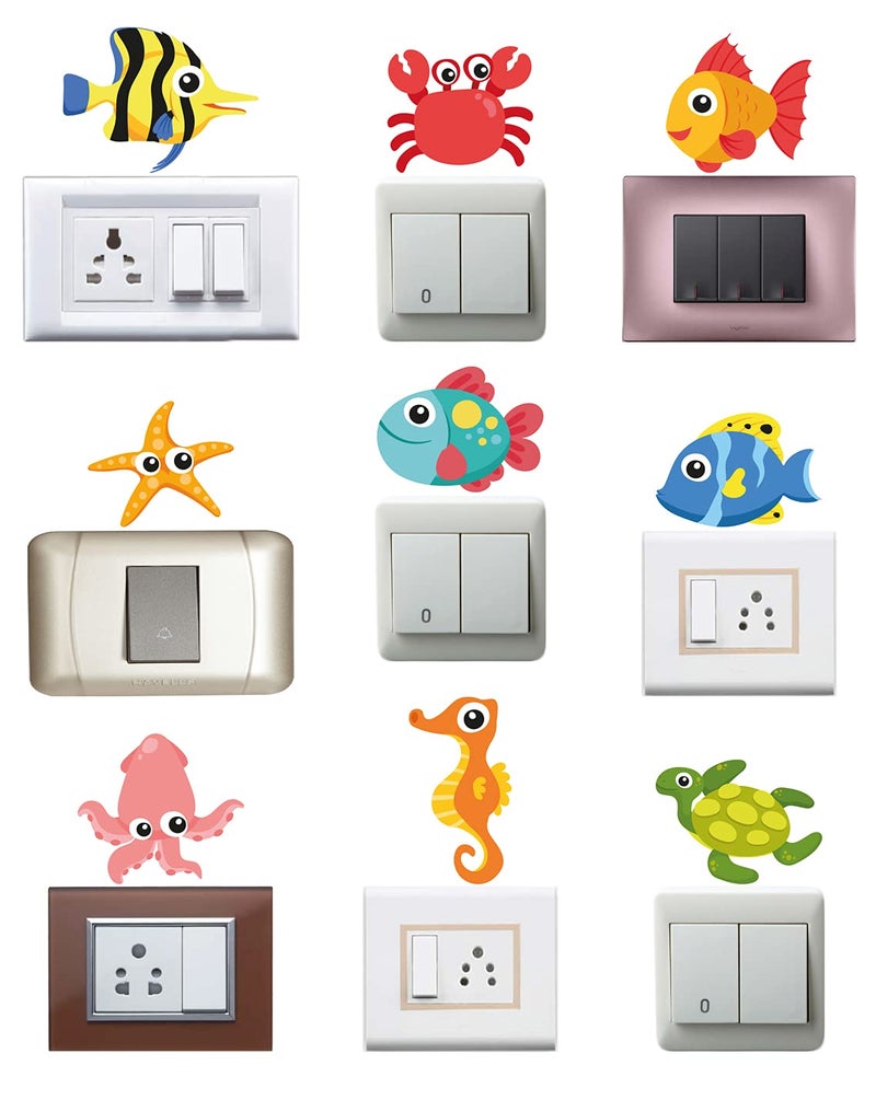 WallDesign Sea Animals Switchboard Sticker - Set of 9 - Image 2