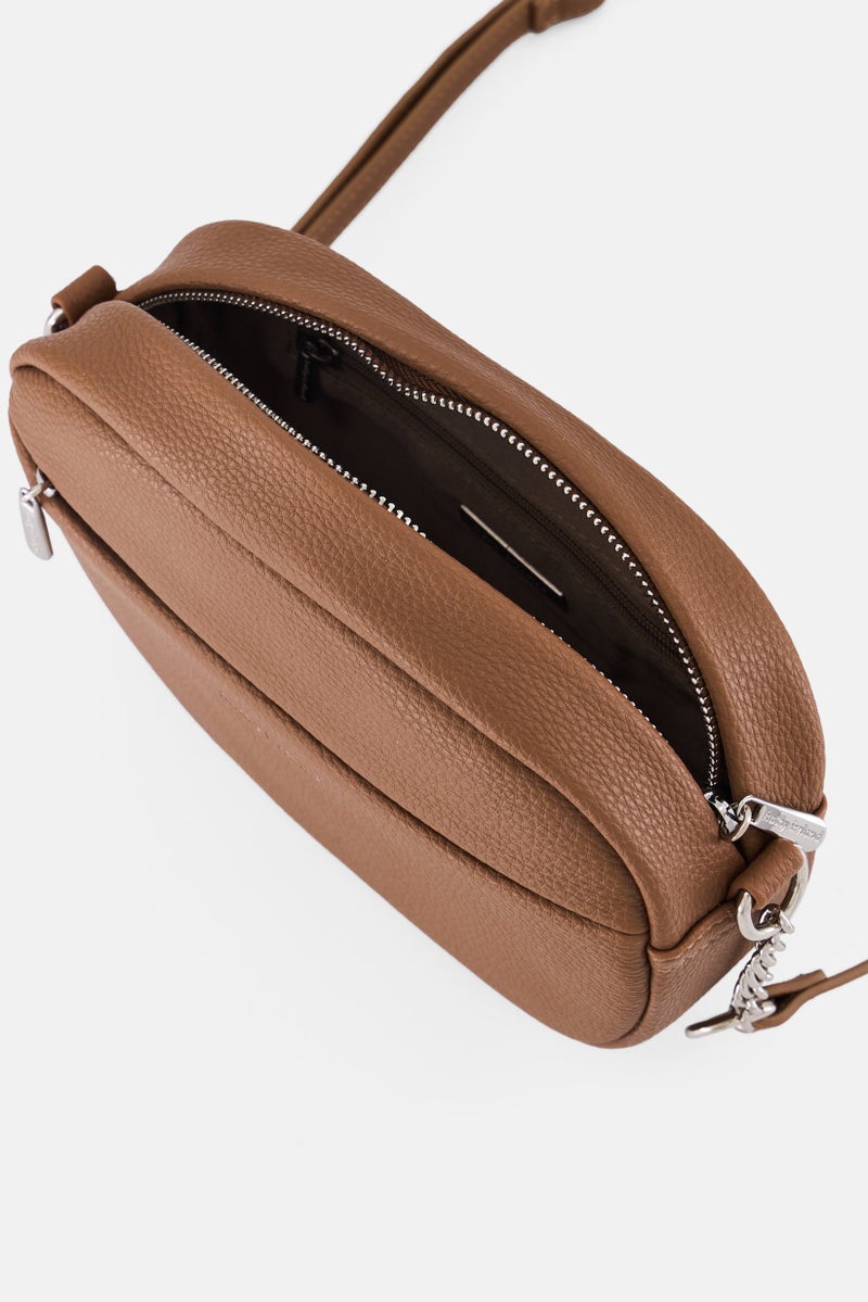 Kathy Ireland Women Brand Logo Cross Body Bag Brown - Image 3