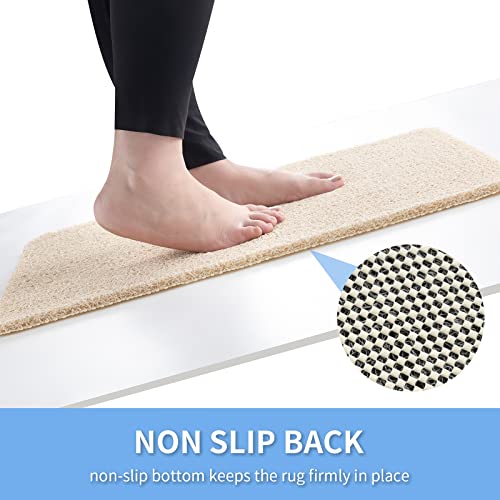 Hargiis Non-Slip Shower Mat Bathtub Mat for Bath Tub,Anti Slip Bath Tub Mat,Floor Mat,Soft PVC Loofah Bathroom Mats,Foot Scrubber Mat,Quick Drying Easy Cleaning Mats for Wet Areas（40 * 16 Beige） - Image 3
