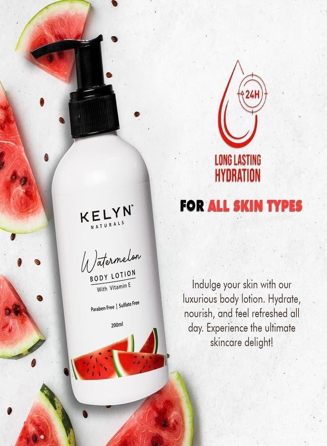 KELYN Watermelon Body Lotion With Vitamin E | Body Cream | Dry Skin Cream | Moisturiser for Dry Skin | Body Moisturizer For All Skin Type | 200ml - Image 4