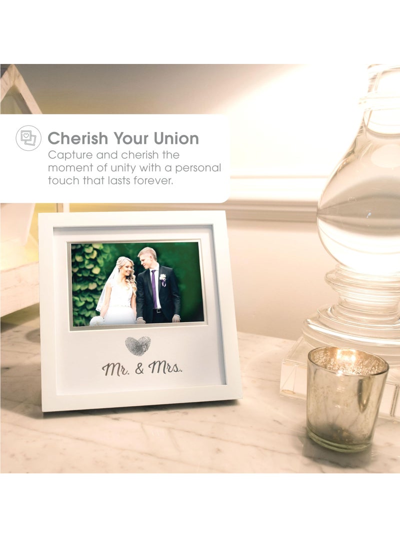 Heart Thumbprint Keepsake Frame and Ink Kit, Wedding Picture Frame, Wedding Registry Idea, Shower Gift for Bride and Newlywed, White Frame, 4x6 Photo (2 Pack) - Image 2