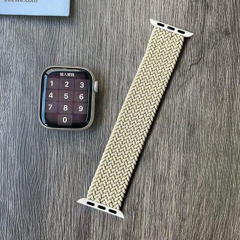 Braided Solo Loop Nylon Strap for Apple Watch, Elastic Bracelet for Series Ultra 2 | 9 | 8 Ultra | 8 | 7 | 6 | 5 | 4 | 3 | SE with metal connectors - Image 5
