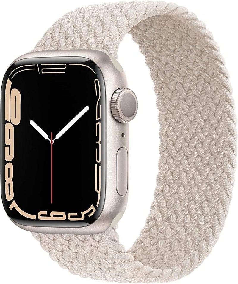 Braided Solo Loop Nylon Strap for Apple Watch, Elastic Bracelet for Series Ultra 2 | 9 | 8 Ultra | 8 | 7 | 6 | 5 | 4 | 3 | SE with metal connectors - Image 1
