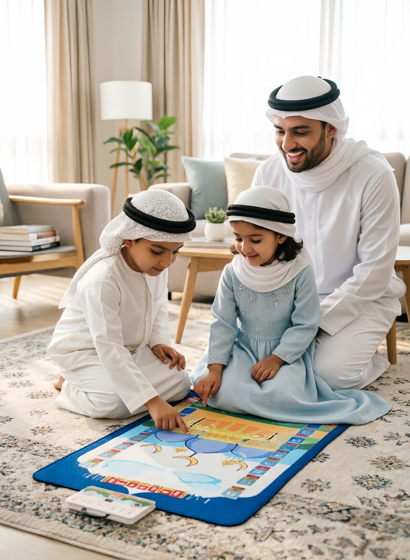 Zisheng Kids Prayer Mat with Music & Compass – Ramadan Gift for Children 110x70 cm (Blue) - Image 5