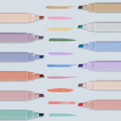 RADIANT Aesthetic Pastel Highlighters and Pens, No Bleed, Chisel Tip, for Journaling, Note Taking, School Supplies (Pack of 6) (Double Tip) - Image 2