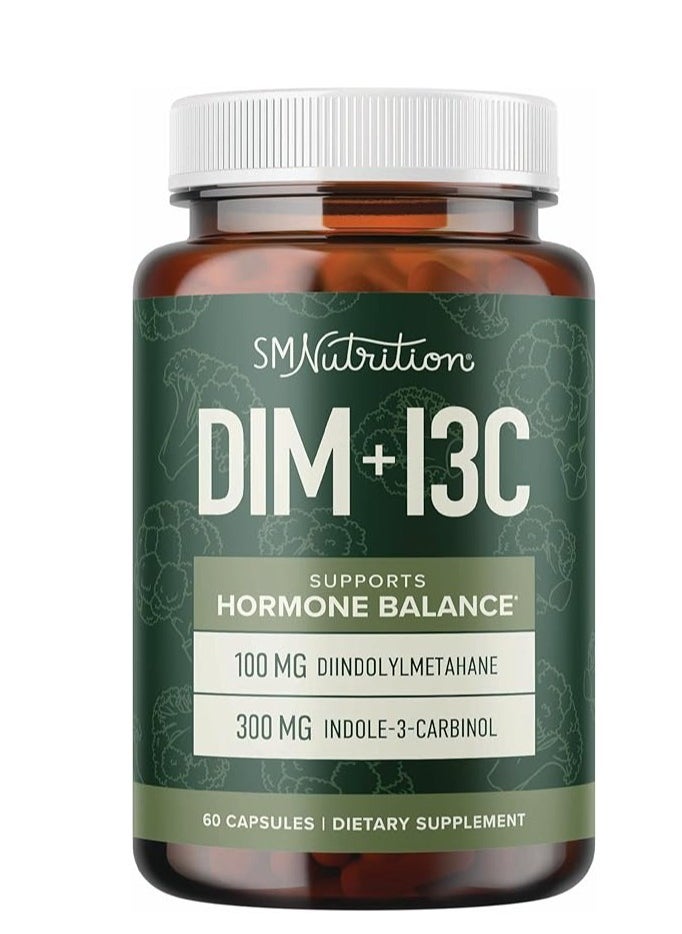 اس ام نيوتريشن DIM & Indole 3 Carbinol يدعم توازن الهرمونات، 60 كبسولة 