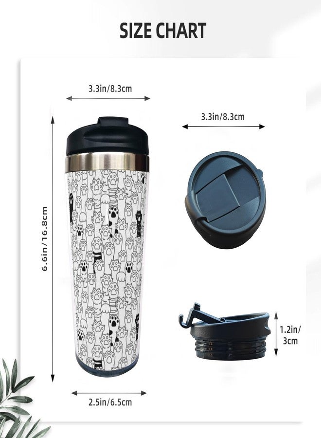Wisedeal Cat Dog Paw Travel Coffee Mug with Flip Lid 13 Oz, Cute Stainless Steel Insulated Tumbler Cup for Dog Lover - Perfect Holiday, Birthday & Christmas Gift for Men, Women, Sister, Friend, Bestie - Image 3