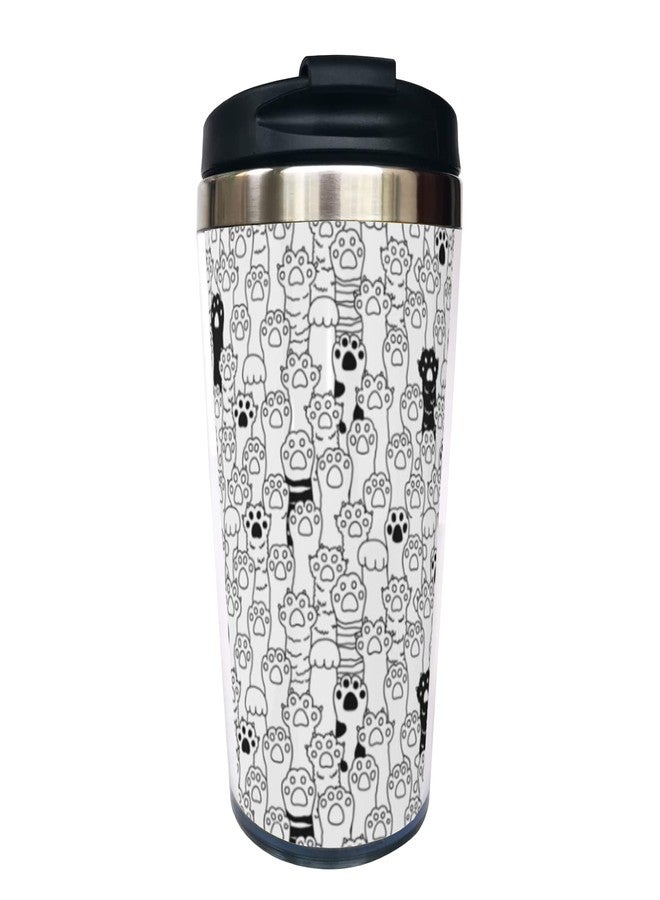 Wisedeal Cat Dog Paw Travel Coffee Mug with Flip Lid 13 Oz, Cute Stainless Steel Insulated Tumbler Cup for Dog Lover - Perfect Holiday, Birthday & Christmas Gift for Men, Women, Sister, Friend, Bestie - Image 1