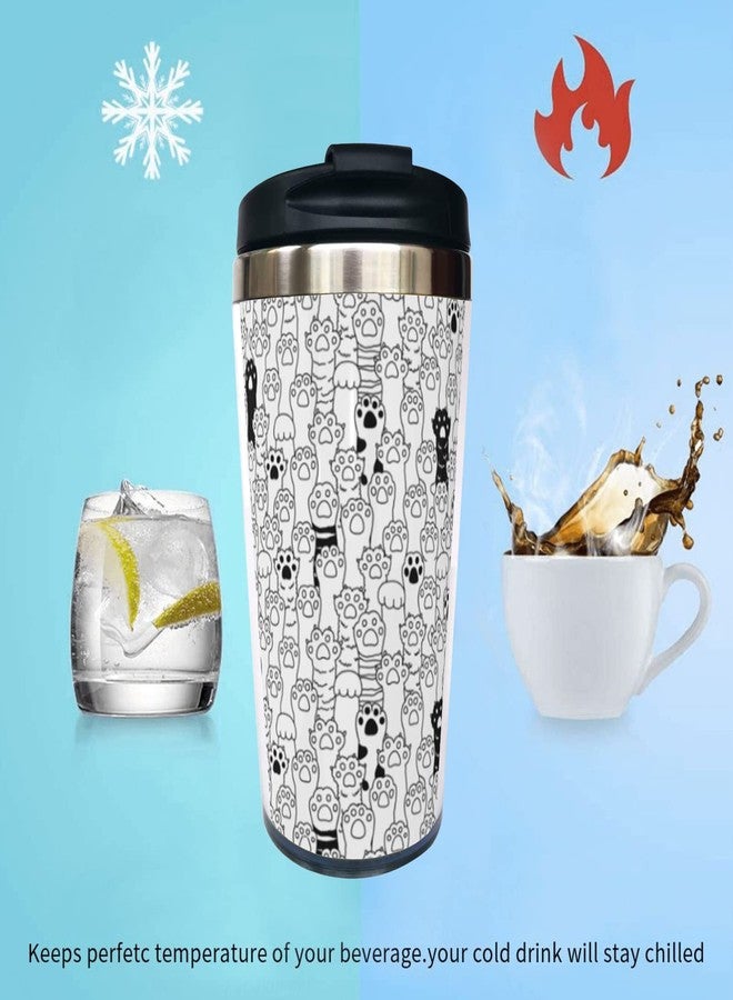Wisedeal Cat Dog Paw Travel Coffee Mug with Flip Lid 13 Oz, Cute Stainless Steel Insulated Tumbler Cup for Dog Lover - Perfect Holiday, Birthday & Christmas Gift for Men, Women, Sister, Friend, Bestie - Image 5