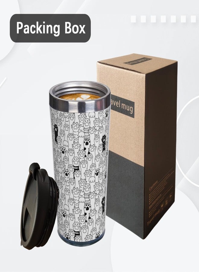 Wisedeal Cat Dog Paw Travel Coffee Mug with Flip Lid 13 Oz, Cute Stainless Steel Insulated Tumbler Cup for Dog Lover - Perfect Holiday, Birthday & Christmas Gift for Men, Women, Sister, Friend, Bestie - Image 2