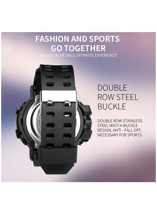 COOBOS Multifunctional Round Screen Electronic Watch for Men Digital Sports Watch for Teen Boys & Adult Male - Image 4