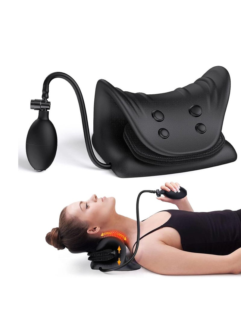 Generic Neck and shoulder relaxer, cervical traction device for relieving temporomandibular joint pain and cervical alignment, both sides, height adjustable, with air bag - Image 1