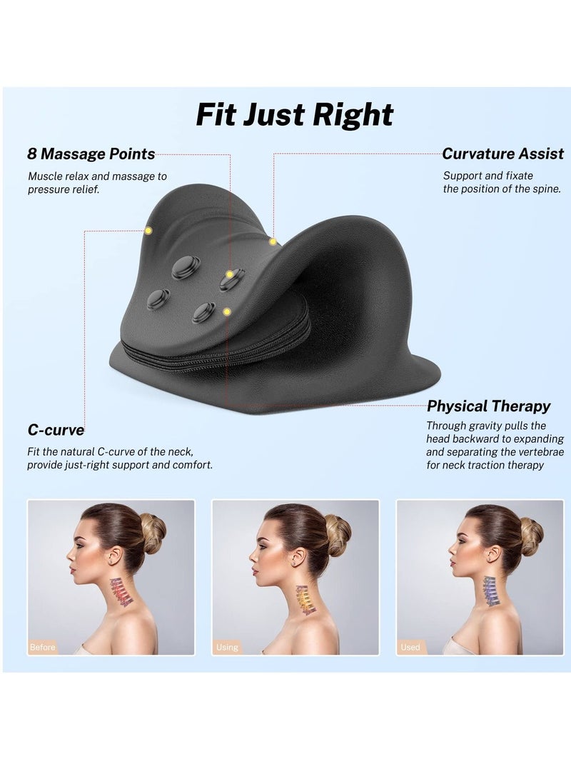Generic Neck and shoulder relaxer, cervical traction device for relieving temporomandibular joint pain and cervical alignment, both sides, height adjustable, with air bag - Image 4