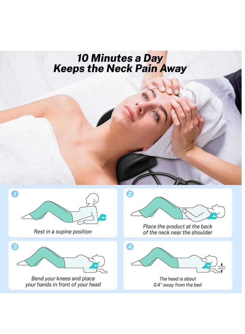 Generic Neck and shoulder relaxer, cervical traction device for relieving temporomandibular joint pain and cervical alignment, both sides, height adjustable, with air bag - Image 5