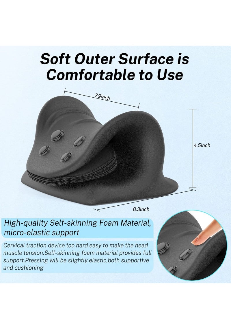 Generic Neck and shoulder relaxer, cervical traction device for relieving temporomandibular joint pain and cervical alignment, both sides, height adjustable, with air bag - Image 3