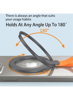 SJet Magnetic Phone Grip Holder Kickstand, Compatible with PopSockets MagSafe Ring Removable, for iPhone, Samsung Galaxy, Google (Orange)  - Image 2