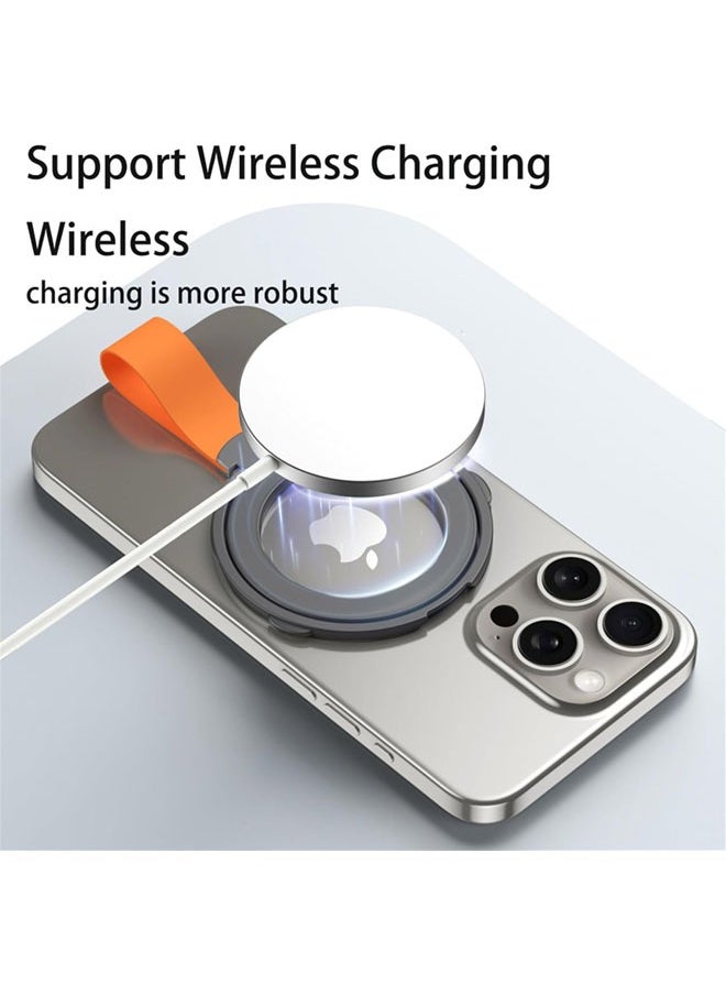 SJet Magnetic Phone Grip Holder Kickstand, Compatible with PopSockets MagSafe Ring Removable, for iPhone, Samsung Galaxy, Google (Orange)  - Image 4