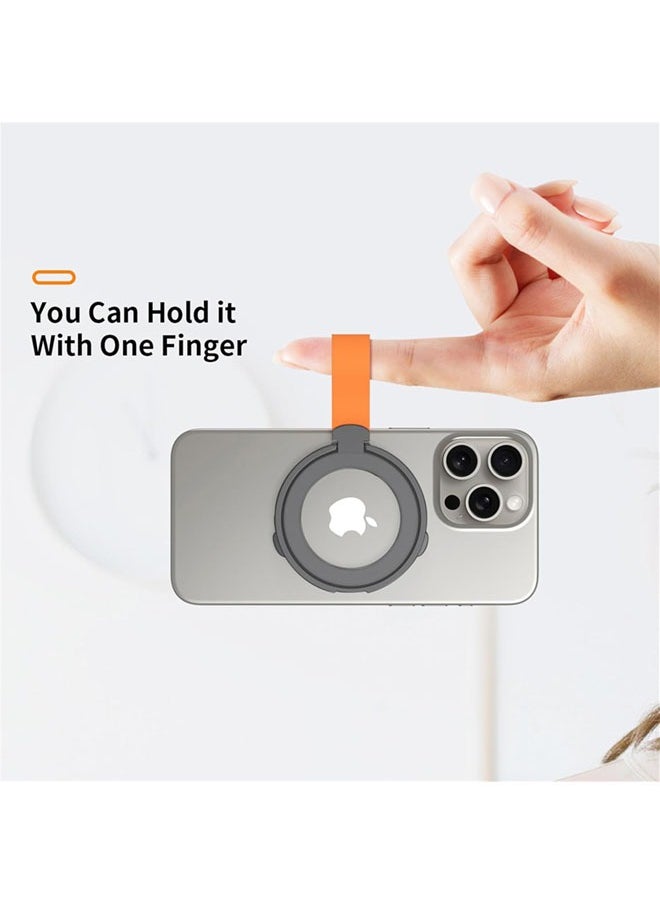 SJet Magnetic Phone Grip Holder Kickstand, Compatible with PopSockets MagSafe Ring Removable, for iPhone, Samsung Galaxy, Google (Orange)  - Image 3