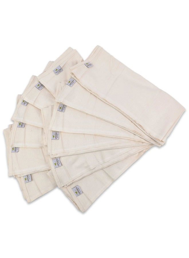 OsoCozy Unbleached Birdseye Flat Cloth Diapers (1 Dozen) - 27.5 x 30.5 Inches, One-Layer Flat Cloth Baby Nappies Made of Soft, Durable 100% Birdseye Weave Cotton - Image 2
