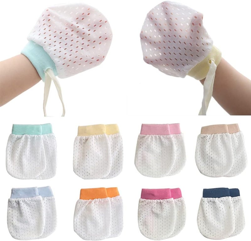 Adeimoo Cute Boys Girls Cotton No Scratch Gloves Drawstring Adjustable Mittens for Baby Infants - Image 1