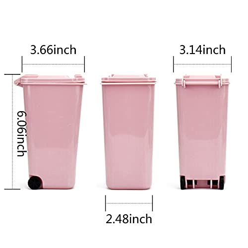 Mugtel Mini Trash Can with Lid Swing Top Small Trash Can Pen Holder for Car Bedroom Office Desktop 22 Fl Oz (4 Pcs Multi-Color) - Image 2