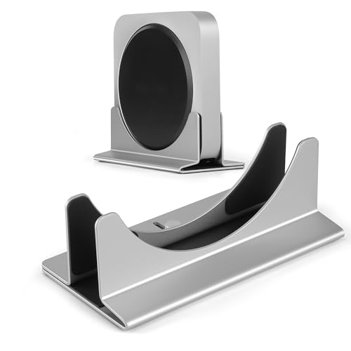 Psitek Adjustable Mac mini Stand Aluminium Vertical Laptop Holder Desk Mount - Universal Fit for Mac mini 2005-2023, Compatible with Laptop and Mini PC - Slot Width (10-52mm/0.4-2 inch) - Image 1