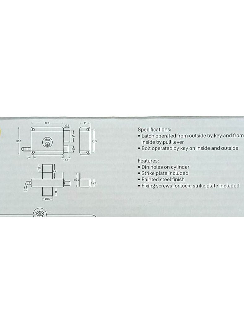 Yale Steel Door Edge Lock - Image 3