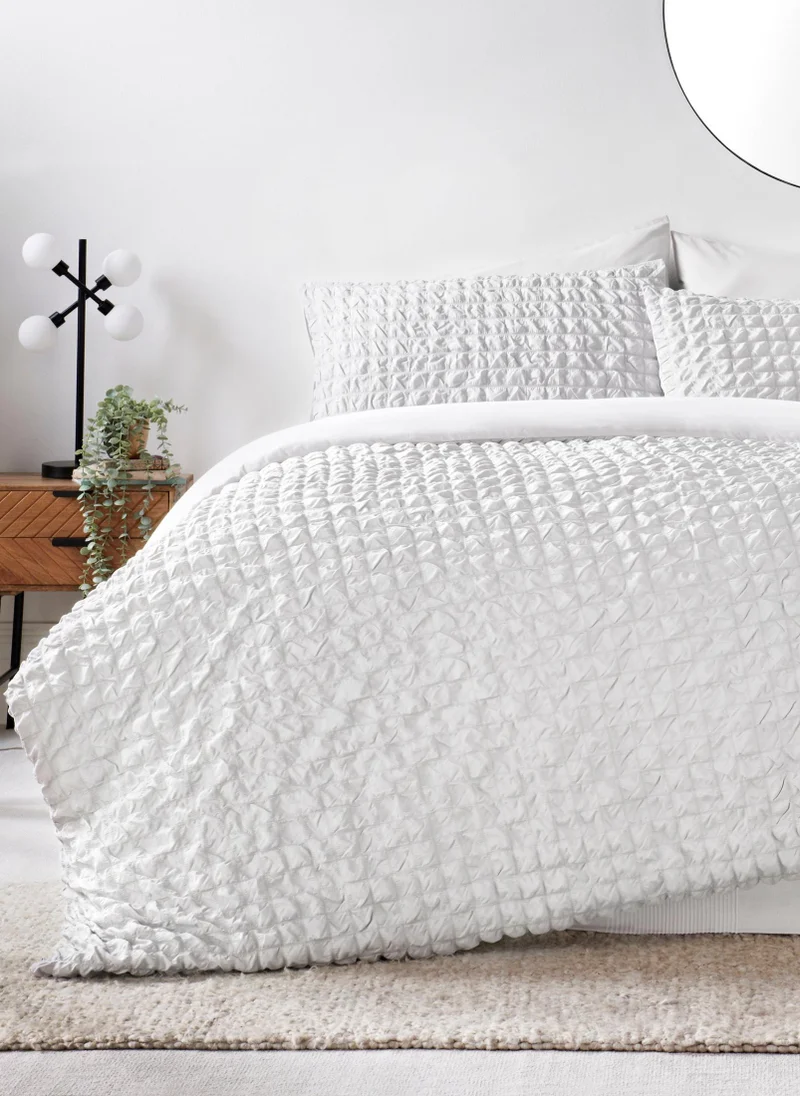 Matalan White Seersucker Duvet Cover