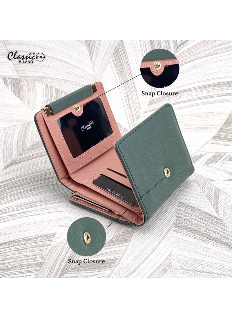 Classic Milano Classic Milano Wallet for Women – Stylish Faux Leather Ladies Wallet with Card Holder | Coins Clipped Purse for Women | Slim Women’s Wallet for Daily Use, Travel & Gifting  - Image 3