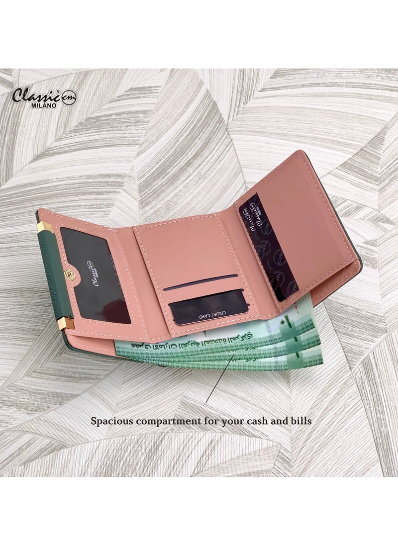 Classic Milano Classic Milano Wallet for Women – Stylish Faux Leather Ladies Wallet with Card Holder | Coins Clipped Purse for Women | Slim Women’s Wallet for Daily Use, Travel & Gifting  - Image 2