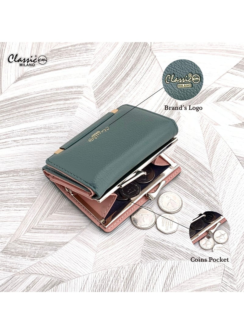 Classic Milano Classic Milano Wallet for Women – Stylish Faux Leather Ladies Wallet with Card Holder | Coins Clipped Purse for Women | Slim Women’s Wallet for Daily Use, Travel & Gifting  - Image 4
