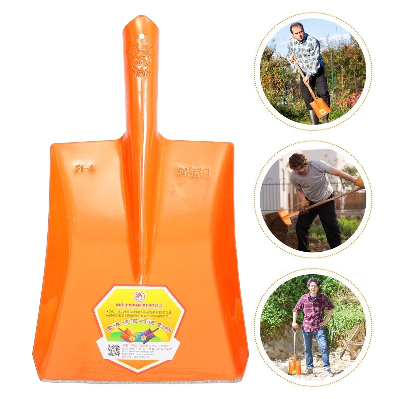7 Inch Orange Square Head Small Outdoor Garden Shovel Iron Spade Tool for Planting and Digging - Image 5