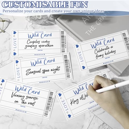 JULEASEL Love Coupon Book for Him - Romantic Love Gifts for Husband Boyfriend, 20 Fun Love Coupons +10 Blank Wild Cards- Couples Gifts for Anniversaries, Birthdays, Valentine's Day & More! - Image 4