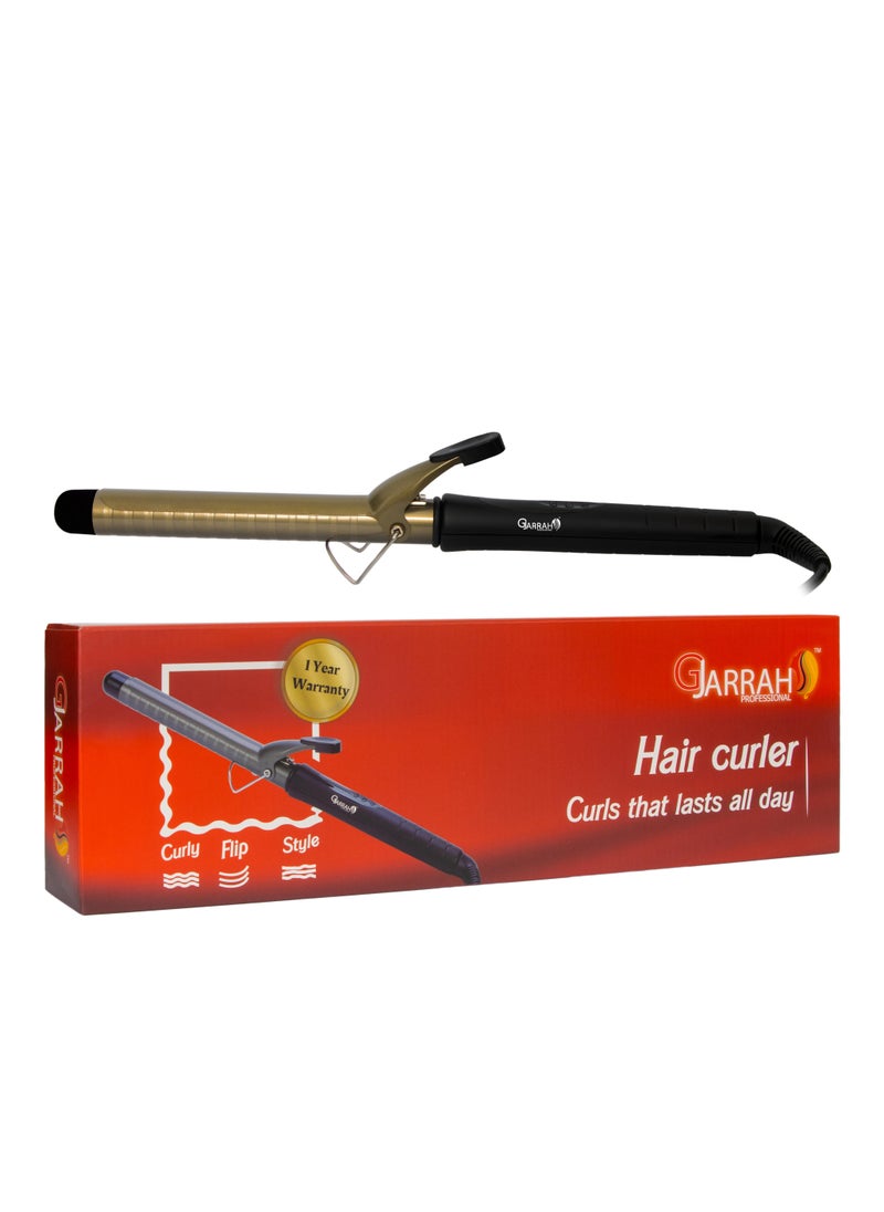 Gjarrah Gjarrah 32mm Ceramic Barrel Hair Curler with LCD Display - Gold/Black  - Image 1