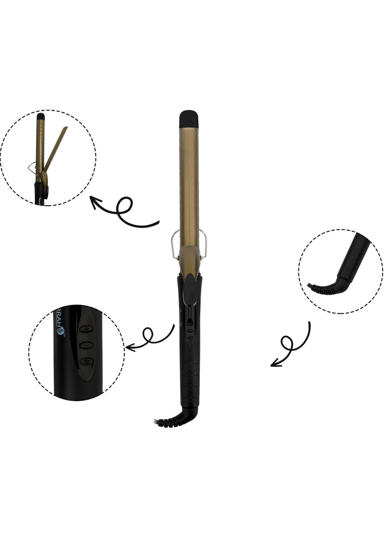 Gjarrah Gjarrah 32mm Ceramic Barrel Hair Curler with LCD Display - Gold/Black  - Image 4